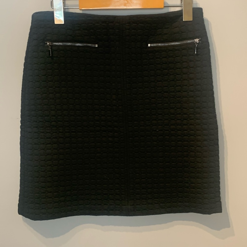 Laundry by Shelli Segal Quilted Black Skirt